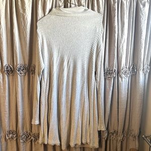 Free people high slouch neck grey ribbed top